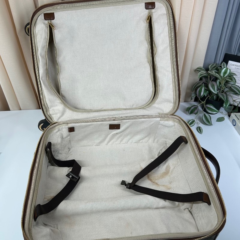 GUCCI古馳老花滿印行李箱 互扣式雙G標牌 帆布拼皮革 行李箱拉桿箱 容量大 實用性強 旅行出差都合適-14