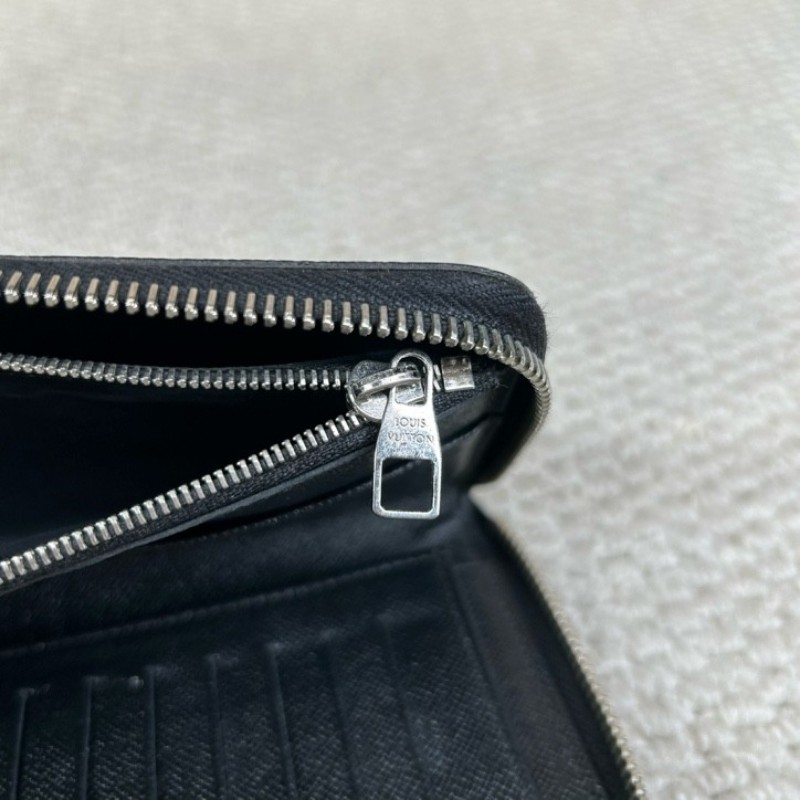 LV路易威登黑棋盤格拉鏈長款錢包 卡位多 容量足 日常實用百搭-4