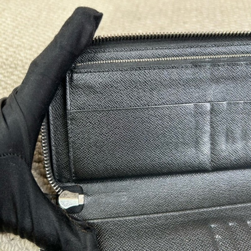 LV路易威登黑棋盤格拉鏈長款錢包 卡位多 容量足 日常實用百搭-12