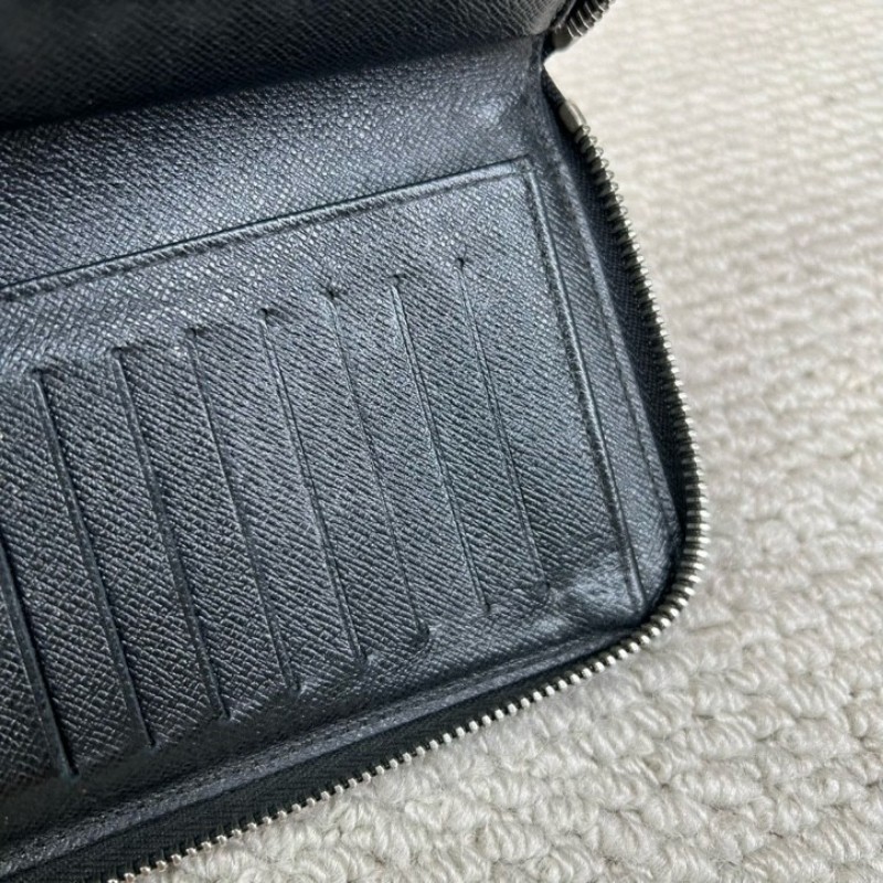 LV路易威登黑棋盤格拉鏈長款錢包 卡位多 容量足 日常實用百搭-13