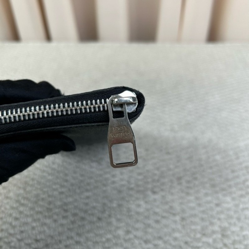 LV路易威登黑棋盤格拉鏈長款錢包 卡位多 容量足 日常實用百搭-18