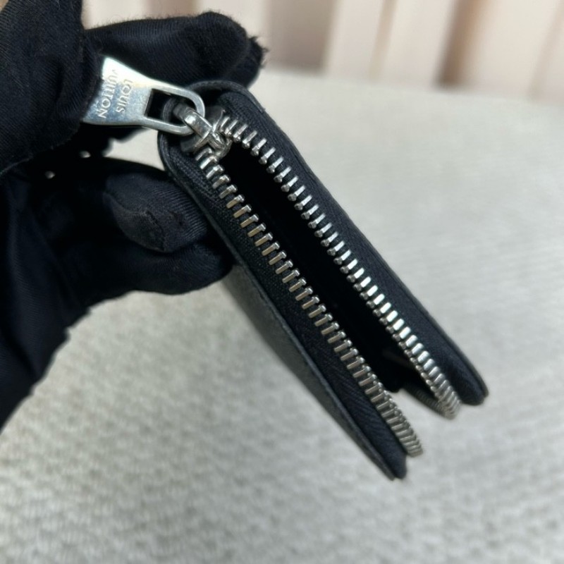 LV路易威登黑棋盤格拉鏈長款錢包 卡位多 容量足 日常實用百搭-22