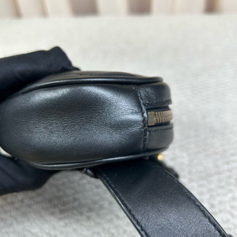 Gucci古馳黑色GG Marmont系列馬蒙胸包腰包 經典黑金配色 皮質軟 手感好 肩帶可拆卸 也可當手包使用 多種背法 日常百搭-23