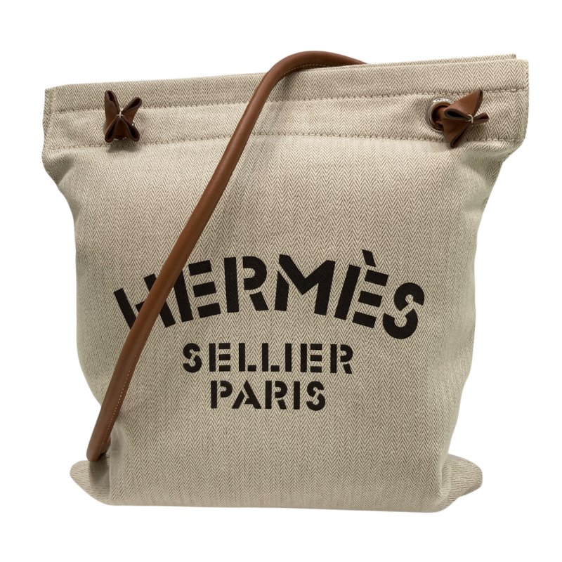 HERMES 愛馬仕 ALINE 帆布 單肩包 米色-0