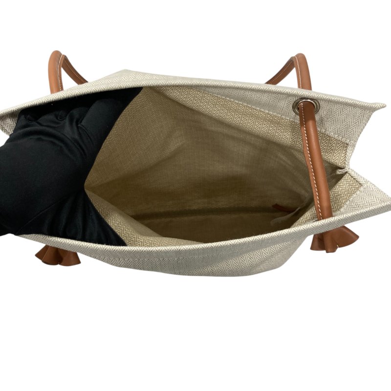 HERMES 愛馬仕 ALINE 帆布 單肩包 米色-6