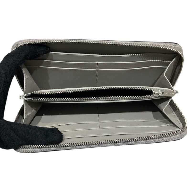 BVLGARI 寶格麗 293299S MAN YEN LONG WALLET 長夾 鴕鳥皮 米色 銀釦-10