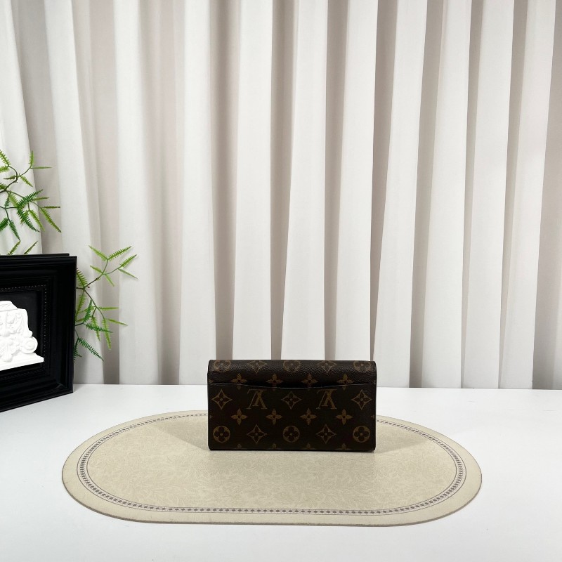 LV路易威登 經典老花搭配豆豆長款信封錢包 內裡整潔 卡位多 容量大-1