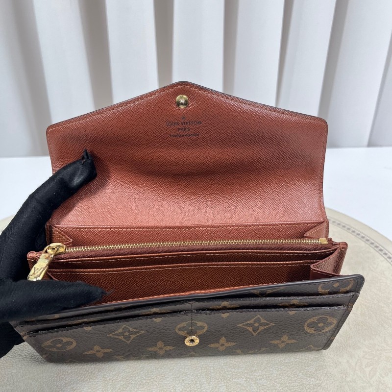 LV路易威登 經典老花搭配豆豆長款信封錢包 內裡整潔 卡位多 容量大-2