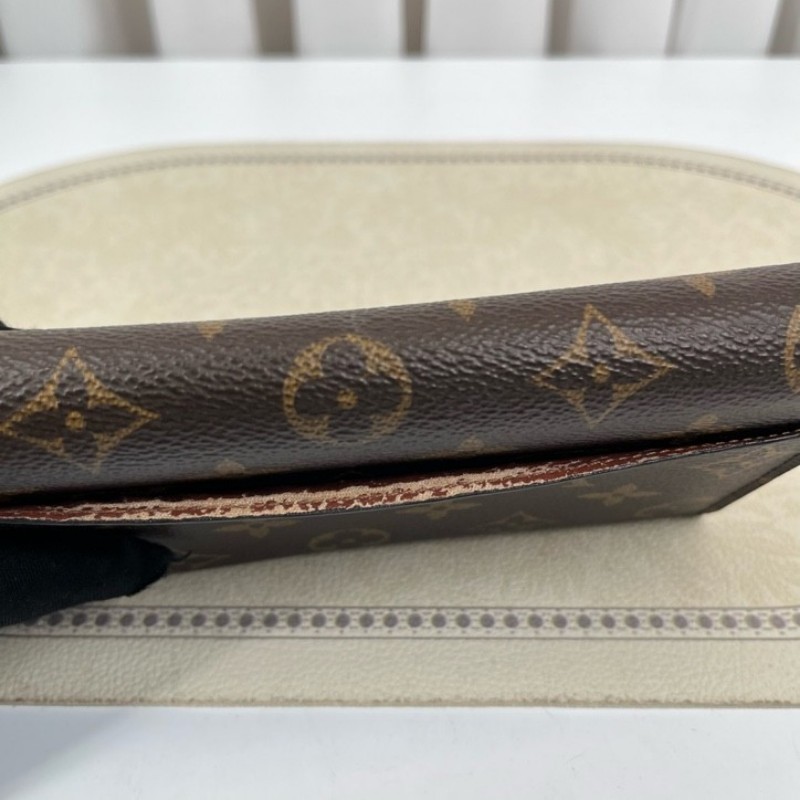 LV路易威登 經典老花搭配豆豆長款信封錢包 內裡整潔 卡位多 容量大-3