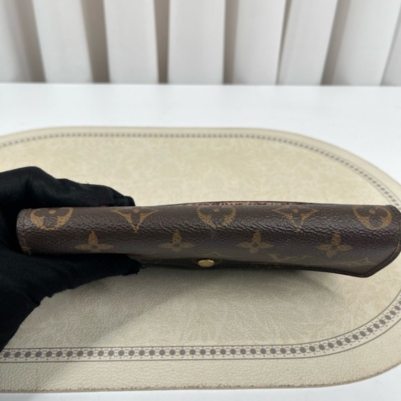 LV路易威登 經典老花搭配豆豆長款信封錢包 內裡整潔 卡位多 容量大-14