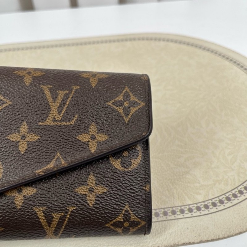 LV路易威登 經典老花搭配豆豆長款信封錢包 內裡整潔 卡位多 容量大-15