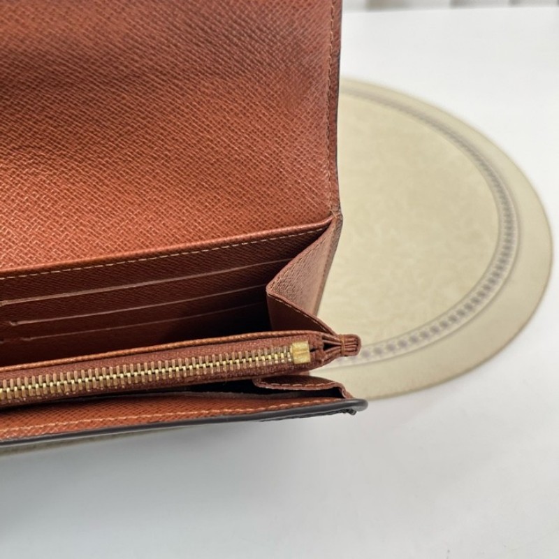 LV路易威登 經典老花搭配豆豆長款信封錢包 內裡整潔 卡位多 容量大-21