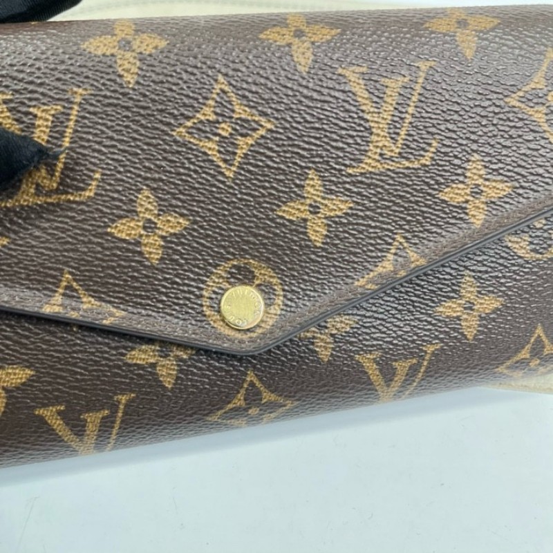 LV路易威登 經典老花搭配豆豆長款信封錢包 內裡整潔 卡位多 容量大-23