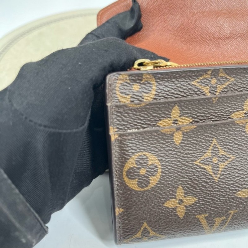 LV路易威登 經典老花搭配豆豆長款信封錢包 內裡整潔 卡位多 容量大-25