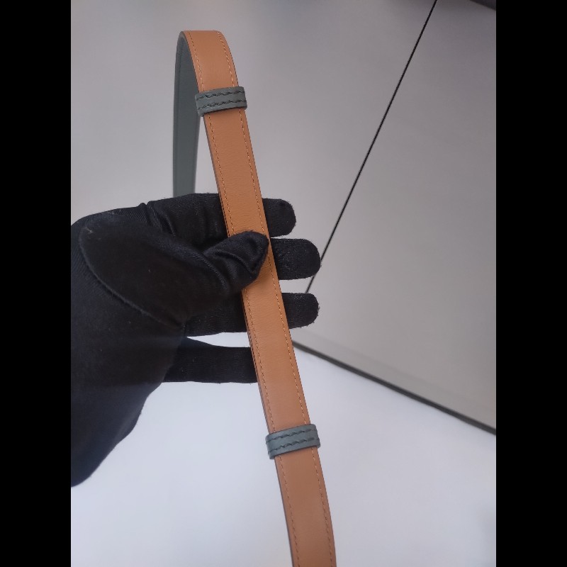 Hermes 金釦灰皮凱莉細腰帶（附卡片套）Kelly pocket 18-16