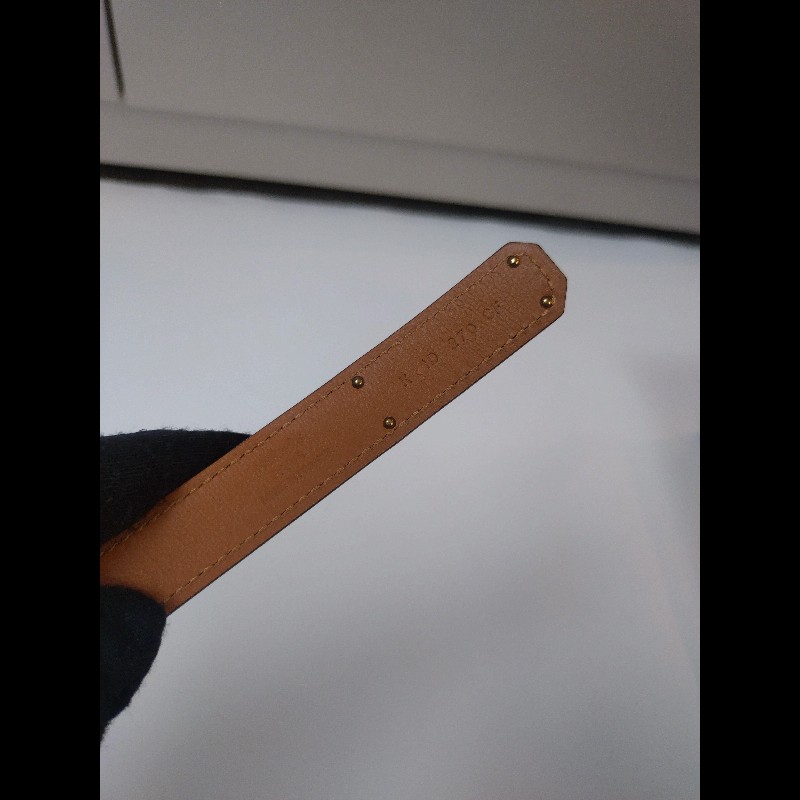 Hermes 金釦灰皮凱莉細腰帶（附卡片套）Kelly pocket 18-18