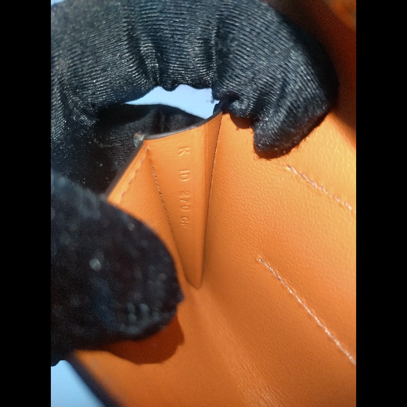 Hermes 金釦灰皮凱莉細腰帶（附卡片套）Kelly pocket 18-19