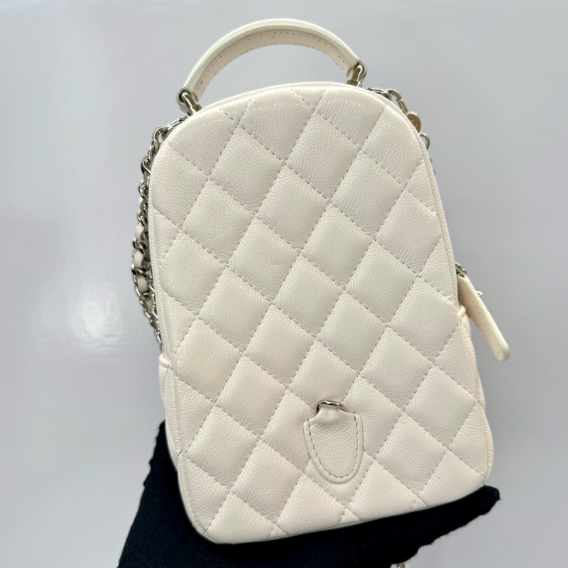 香奈兒 Chanel Caviar 荔枝紋皮鍊條迷你後背包 AP3753 白色-2
