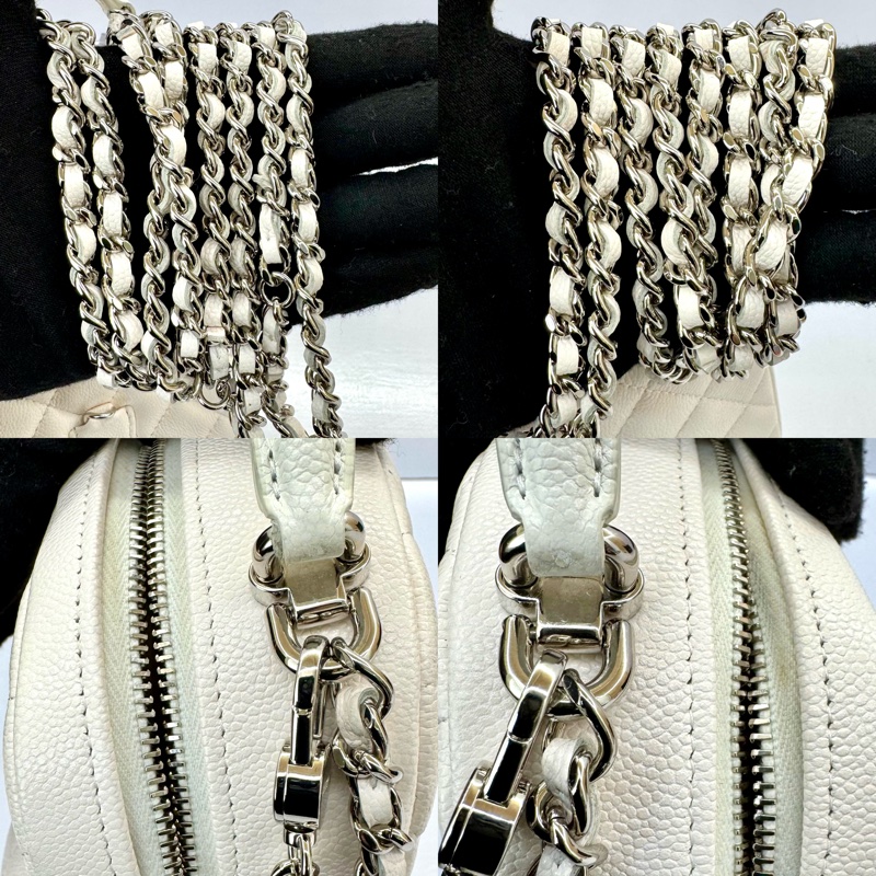 香奈兒 Chanel Caviar 荔枝紋皮鍊條迷你後背包 AP3753 白色-6