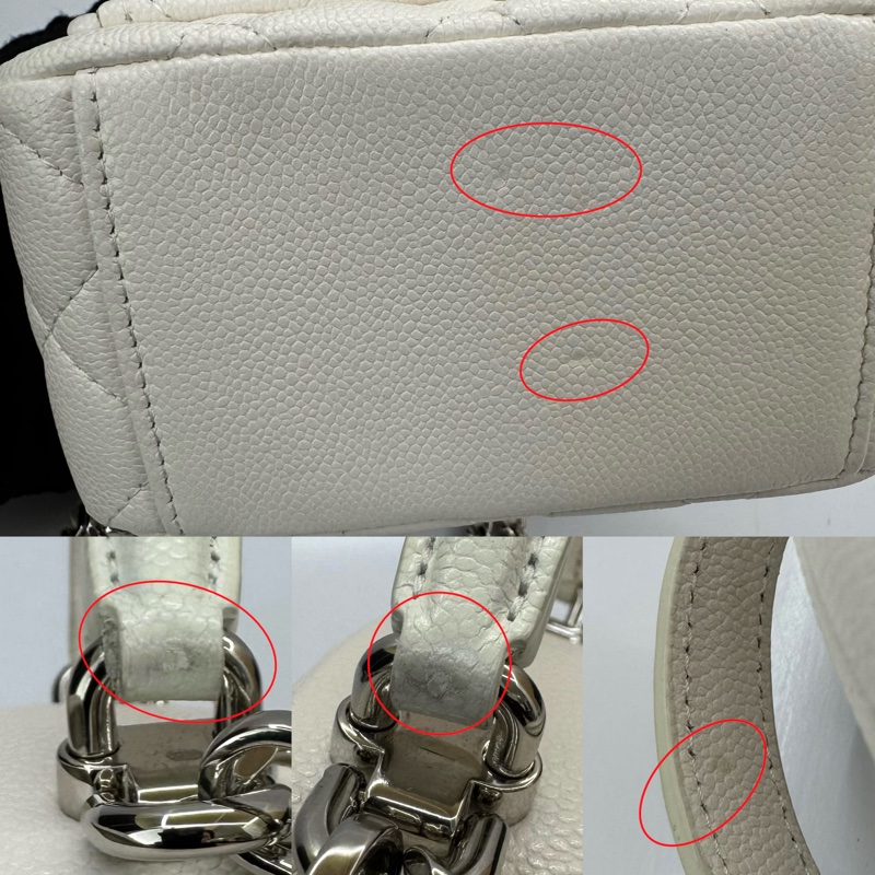 香奈兒 Chanel Caviar 荔枝紋皮鍊條迷你後背包 AP3753 白色-8