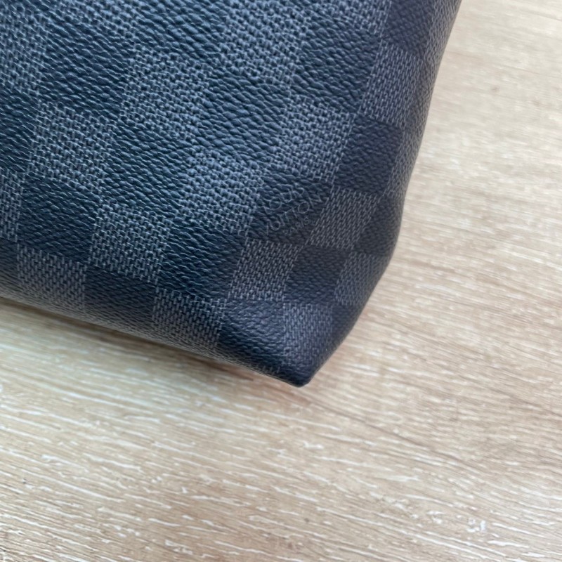 LV  路易威登 黑灰棋盤格手提公文包 單肩斜挎包 經典款 適合商務出差 超級實用-8