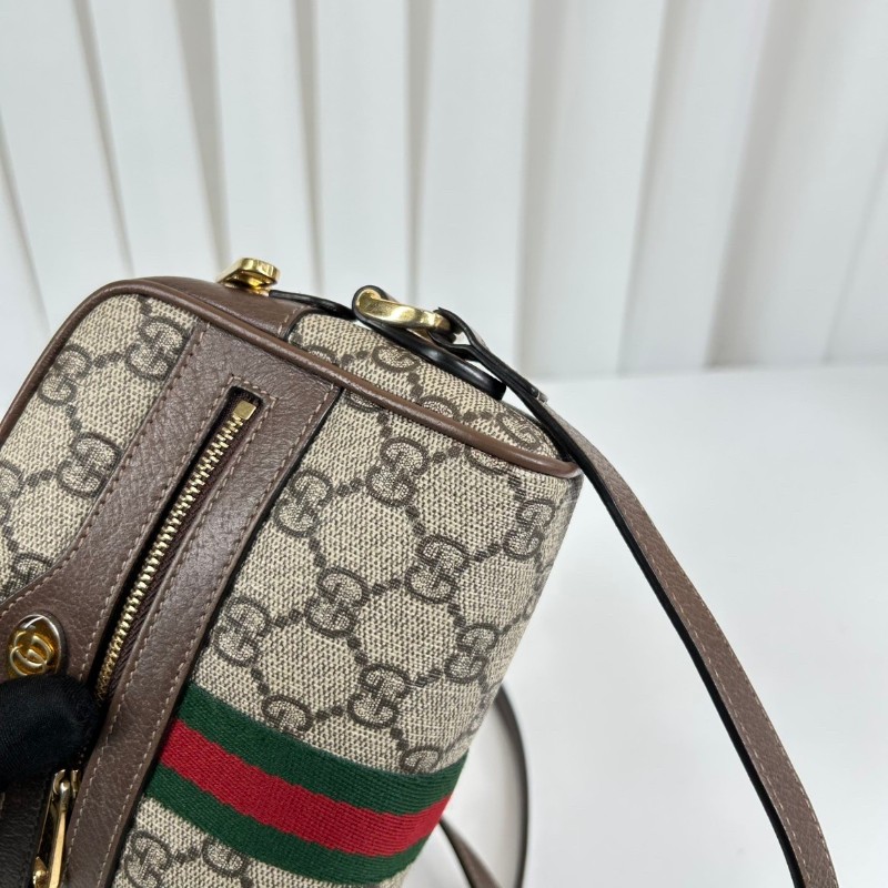 古馳/Gucci  Ophidia腰包，經典GG老花帆布配棕色皮革，紅綠織帶點綴， 金色拉鍊五金，可做腰包斜挎包 內裡乾淨整潔，適合日常通勤背-7