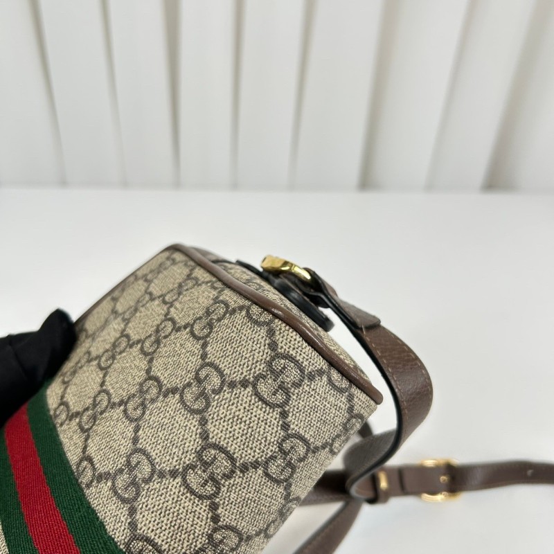 古馳/Gucci  Ophidia腰包，經典GG老花帆布配棕色皮革，紅綠織帶點綴， 金色拉鍊五金，可做腰包斜挎包 內裡乾淨整潔，適合日常通勤背-9