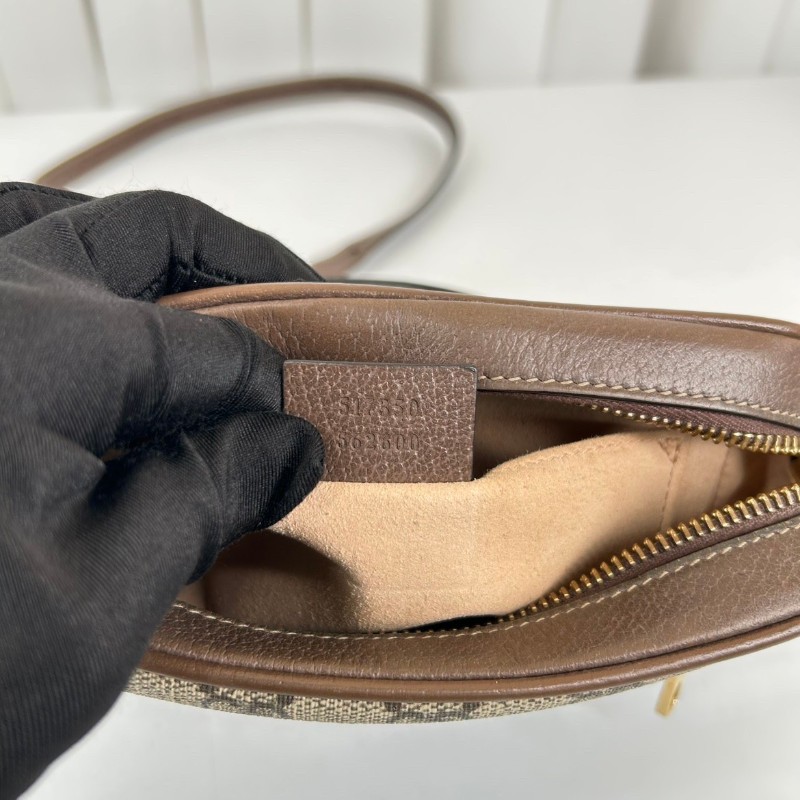 古馳/Gucci  Ophidia腰包，經典GG老花帆布配棕色皮革，紅綠織帶點綴， 金色拉鍊五金，可做腰包斜挎包 內裡乾淨整潔，適合日常通勤背-17