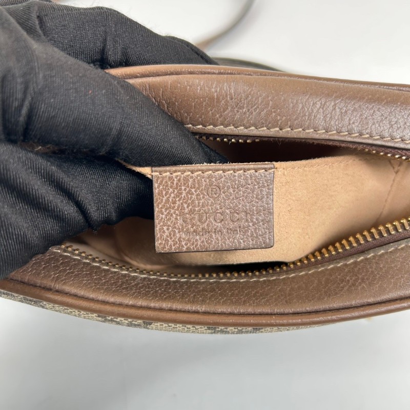 古馳/Gucci  Ophidia腰包，經典GG老花帆布配棕色皮革，紅綠織帶點綴， 金色拉鍊五金，可做腰包斜挎包 內裡乾淨整潔，適合日常通勤背-18