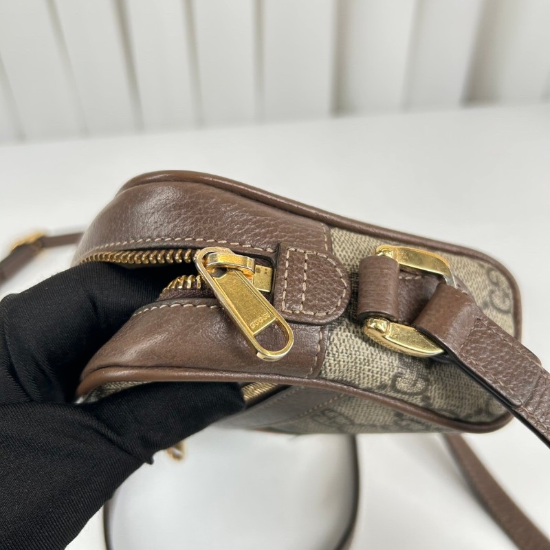 古馳/Gucci  Ophidia腰包，經典GG老花帆布配棕色皮革，紅綠織帶點綴， 金色拉鍊五金，可做腰包斜挎包 內裡乾淨整潔，適合日常通勤背-22