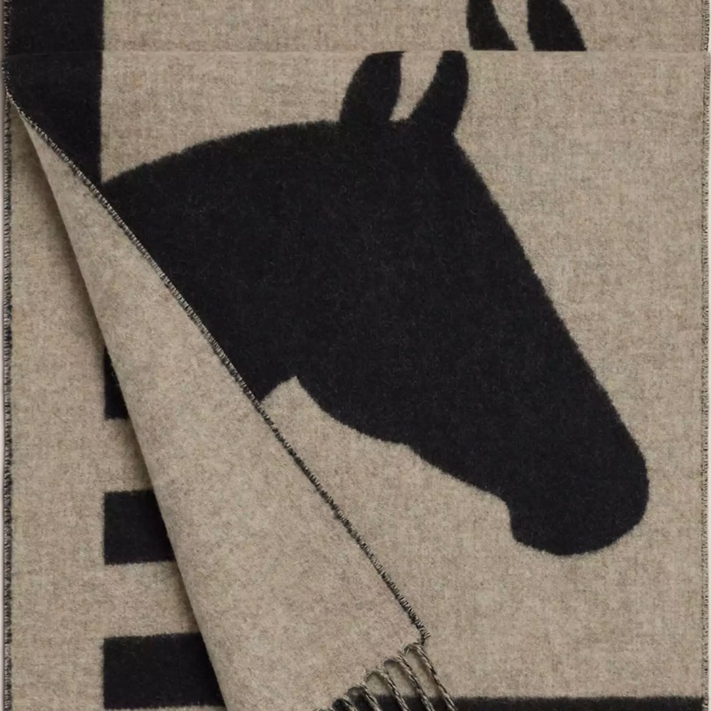 全新 Hermes 愛馬仕 馬頭圍巾 Cashmere 30x160-0