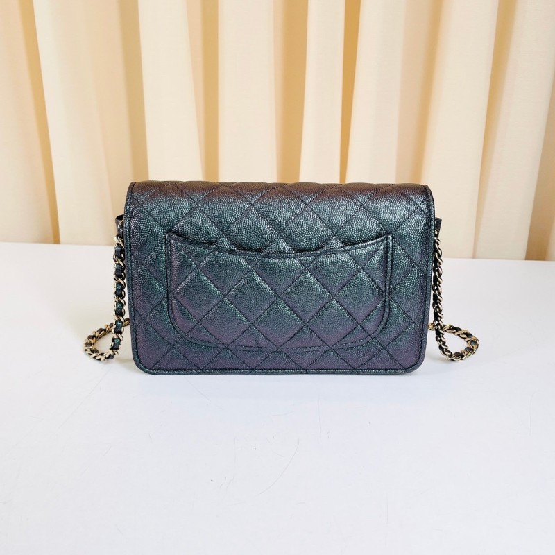 香奈兒CHANEL  荔枝皮限量款幻彩woc鏈條包 27開 貝母雙C扣 經典又百搭-1