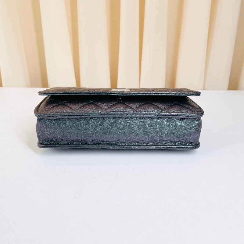 香奈兒CHANEL  荔枝皮限量款幻彩woc鏈條包 27開 貝母雙C扣 經典又百搭-7