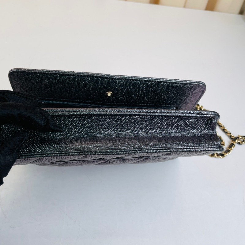 香奈兒CHANEL  荔枝皮限量款幻彩woc鏈條包 27開 貝母雙C扣 經典又百搭-9