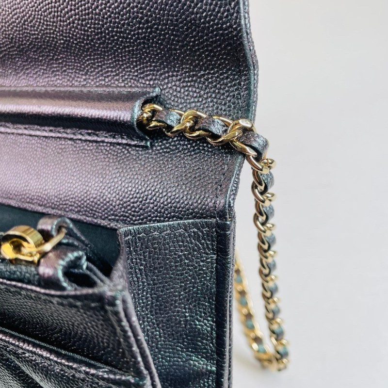 香奈兒CHANEL  荔枝皮限量款幻彩woc鏈條包 27開 貝母雙C扣 經典又百搭-19