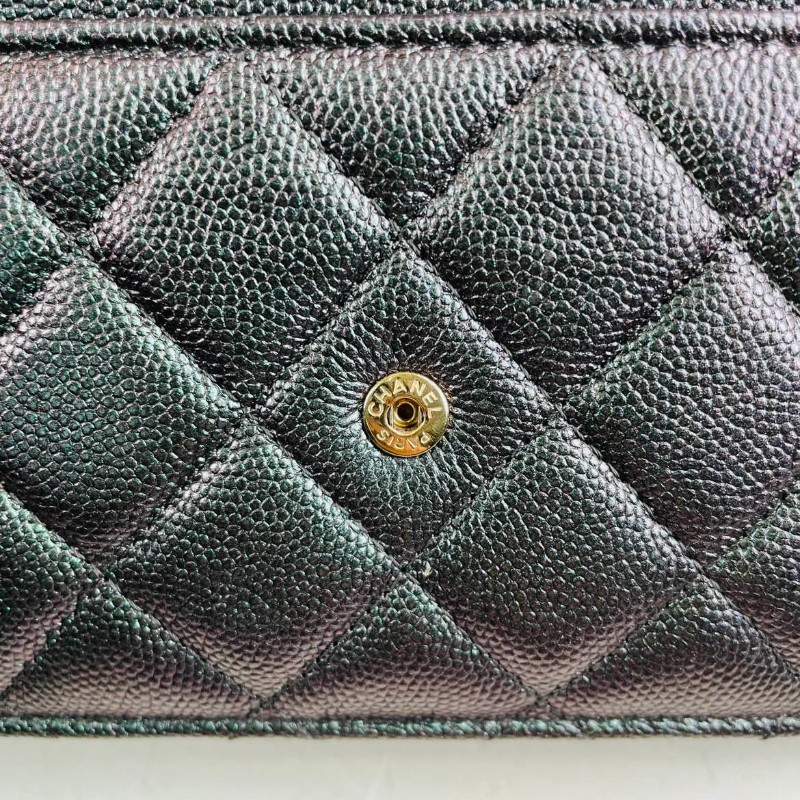 香奈兒CHANEL  荔枝皮限量款幻彩woc鏈條包 27開 貝母雙C扣 經典又百搭-23