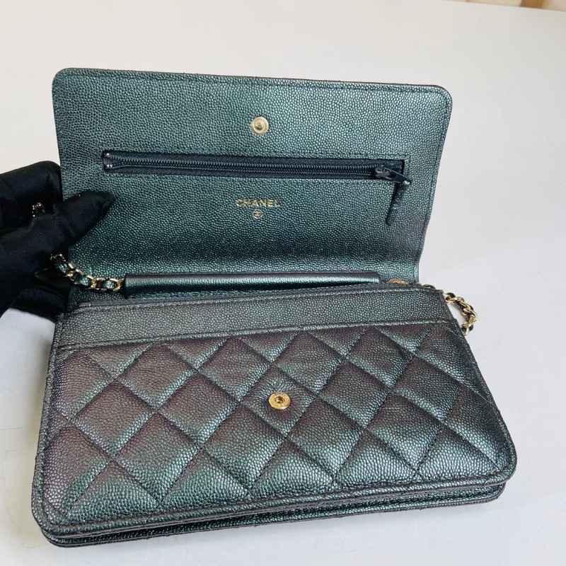 香奈兒CHANEL  荔枝皮限量款幻彩woc鏈條包 27開 貝母雙C扣 經典又百搭-24