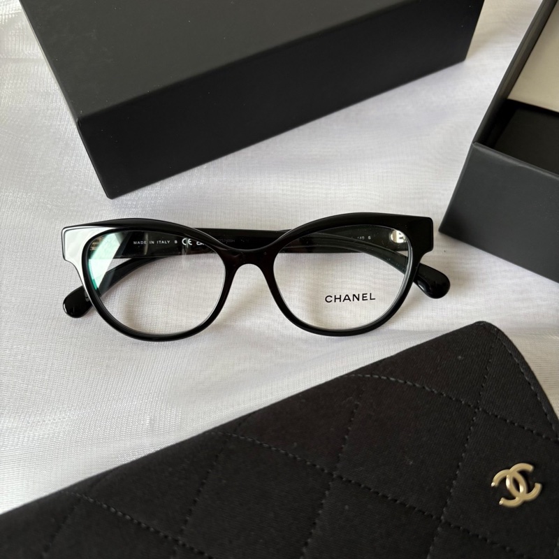 全新代購！Chanel 香奈兒 貓眼 珍珠鏡框 眼鏡 平光鏡 53碼-1