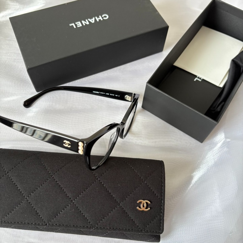 全新代購！Chanel 香奈兒 貓眼 珍珠鏡框 眼鏡 平光鏡 53碼-5
