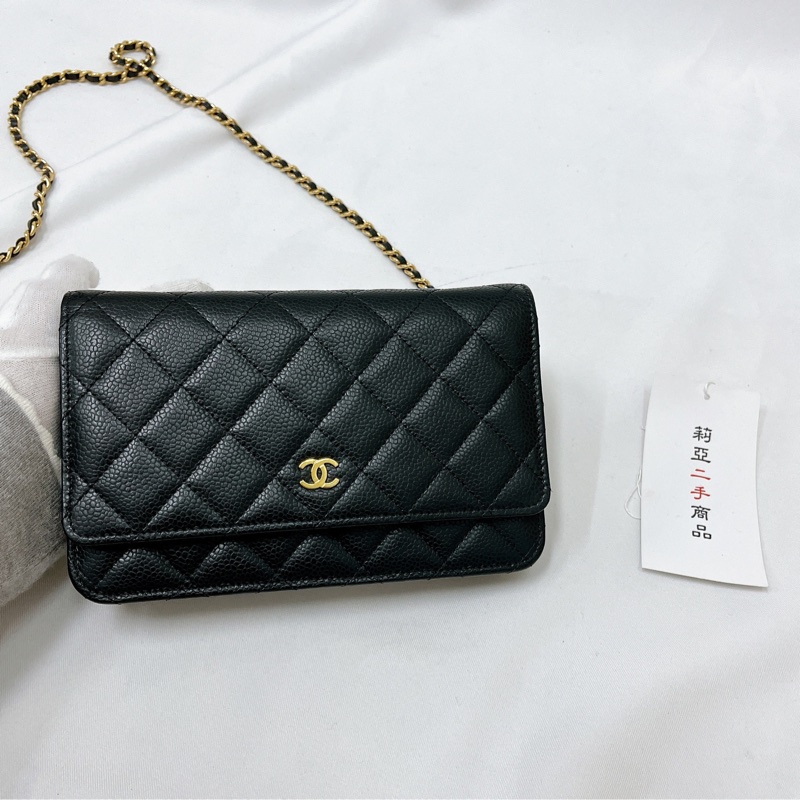 莉亞精品♡Chanel AP0250黑金woc 二手-2
