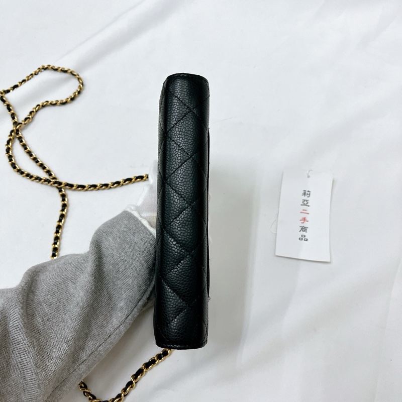莉亞精品♡Chanel AP0250黑金woc 二手-5
