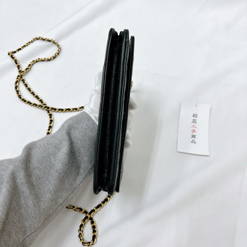 莉亞精品♡Chanel AP0250黑金woc 二手-6