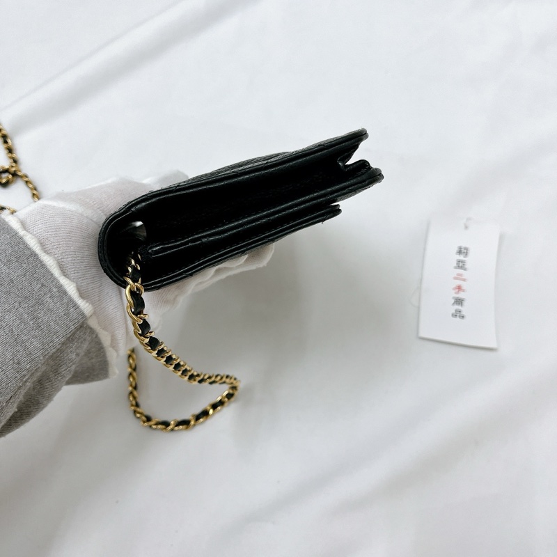 莉亞精品♡Chanel AP0250黑金woc 二手-8