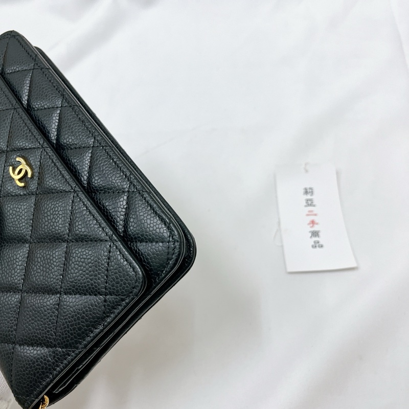 莉亞精品♡Chanel AP0250黑金woc 二手-11