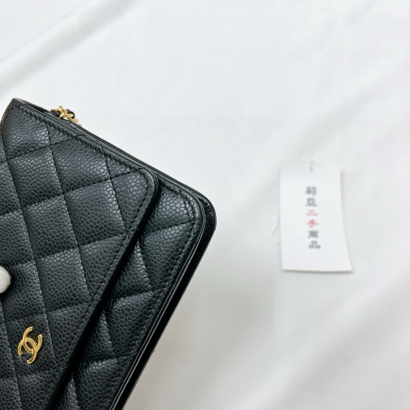 莉亞精品♡Chanel AP0250黑金woc 二手-12