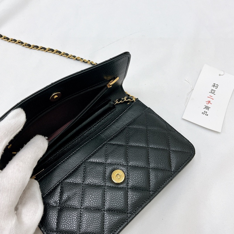 莉亞精品♡Chanel AP0250黑金woc 二手-14