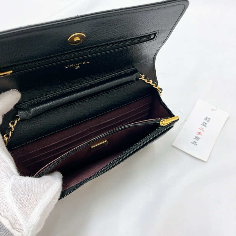 莉亞精品♡Chanel AP0250黑金woc 二手-16