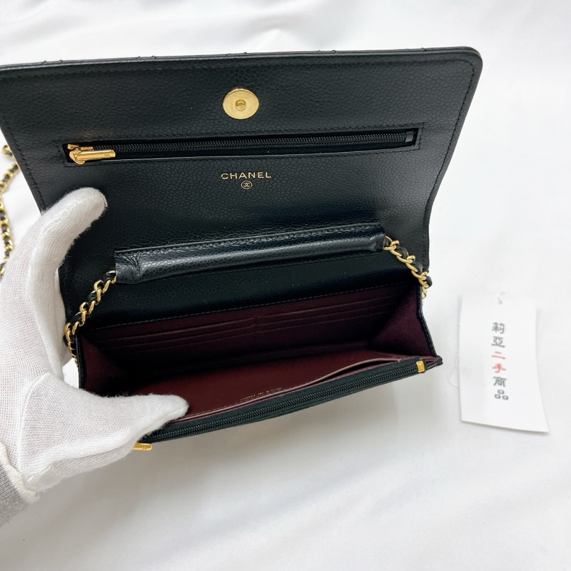 莉亞精品♡Chanel AP0250黑金woc 二手-18