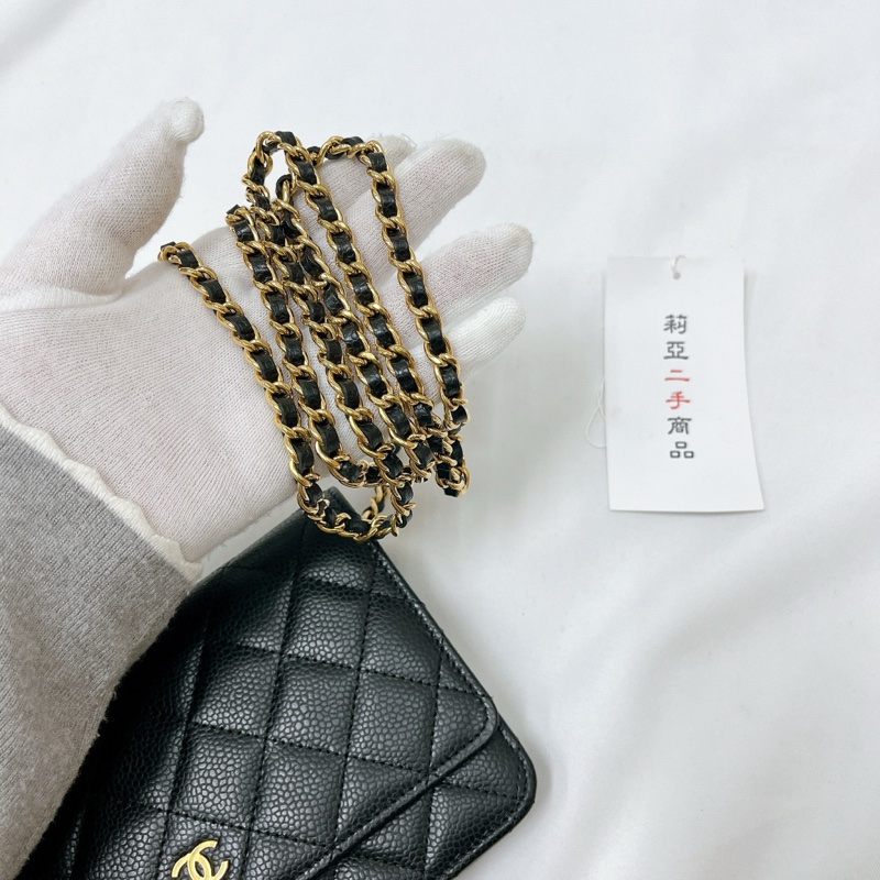 莉亞精品♡Chanel AP0250黑金woc 二手-20