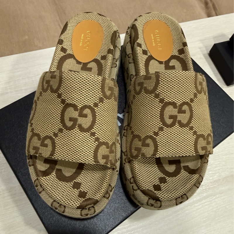 Gucci拖鞋 厚底拖鞋 增高拖鞋尺寸37  38.5可穿-0